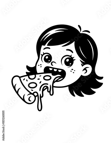 Charming Italian Cuisine Delights:pizza  A Kawaii Food Illustration of Iconic Italian Dishes