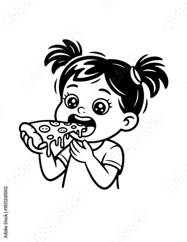 Charming Italian Cuisine Delights:pizza  A Kawaii Food Illustration of Iconic Italian Dishes