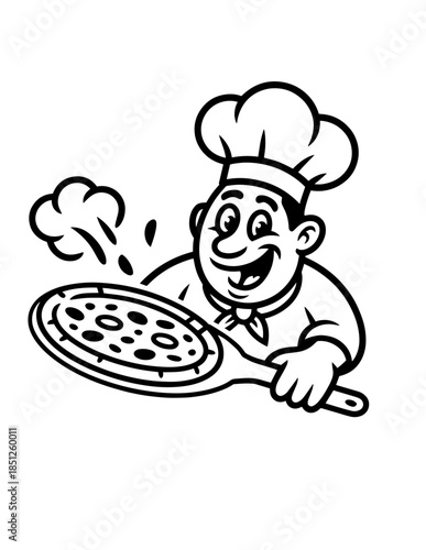 Charming Italian Cuisine Delights:pizza  A Kawaii Food Illustration of Iconic Italian Dishes