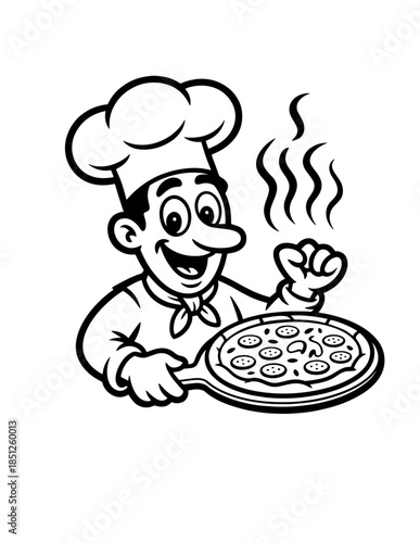 Charming Italian Cuisine Delights:pizza  A Kawaii Food Illustration of Iconic Italian Dishes