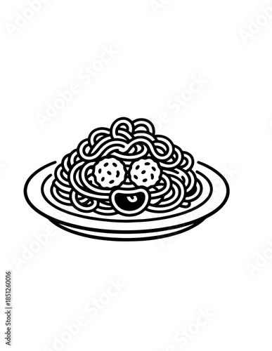 Charming Italian Cuisine Delights:pizza  A Kawaii Food Illustration of Iconic Italian Dishes