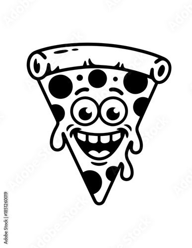 Charming Italian Cuisine Delights:pizza  A Kawaii Food Illustration of Iconic Italian Dishes