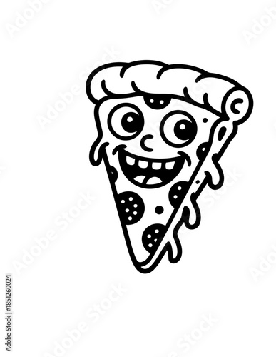 Charming Italian Cuisine Delights:pizza  A Kawaii Food Illustration of Iconic Italian Dishes