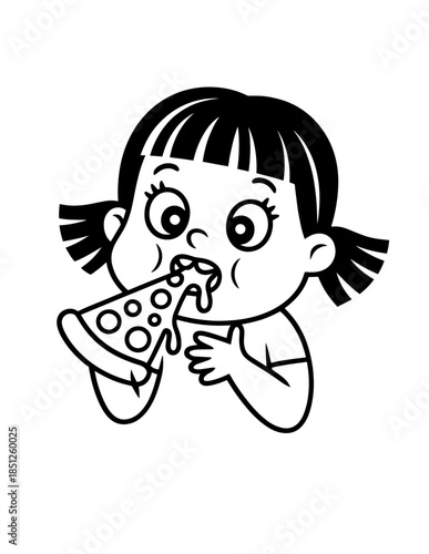 Charming Italian Cuisine Delights:pizza  A Kawaii Food Illustration of Iconic Italian Dishes