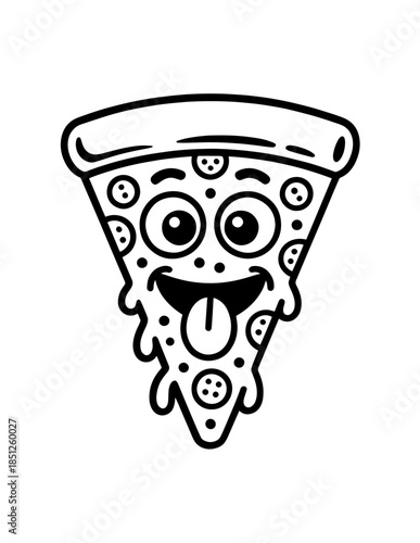 Charming Italian Cuisine Delights:pizza  A Kawaii Food Illustration of Iconic Italian Dishes