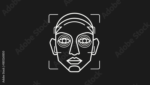 Face Recognition Technology: A digital depiction of facial recognition technology highlights the precision of its detection capabilities.