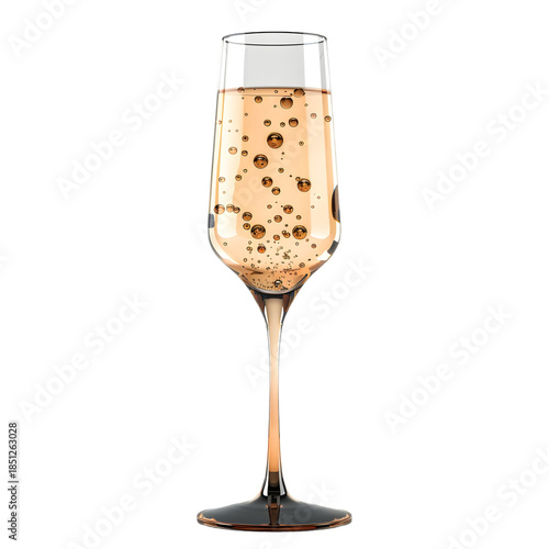 Sparkling Champagne Glass with Bubbles