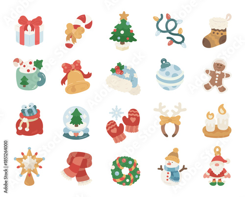 Christmas set in scandinavian style showcasing charming seasonal decorations and traditional festive items inspired by warm winter celebrations crafted for joyful project needs