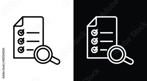 audit Two-tone version in black and white background