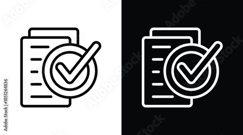 approval Two-tone version in black and white background