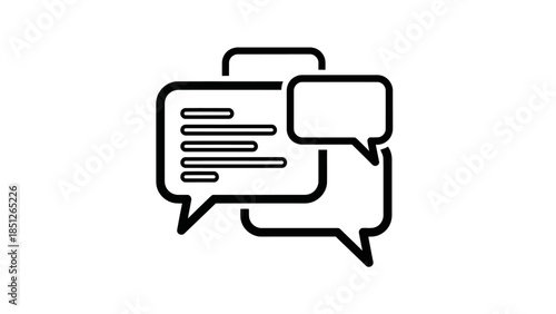 Conversations in progress: A minimalist representation of interconnected speech bubbles, symbolizing dialogue and exchange.