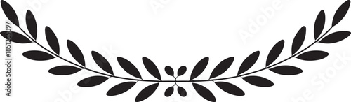 Elegant black laurel wreath design symbolizing victory and classical achievement