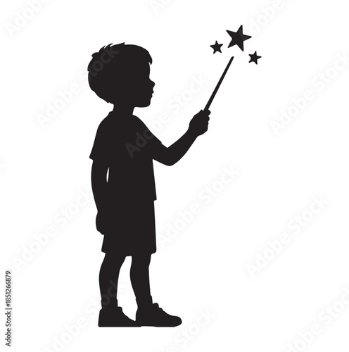 boy with a magic stick