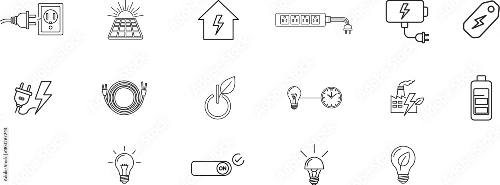 Fototapeta premium A collection of various icons and symbols in a grid layout