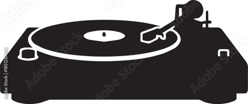 Turntable silhouette for music playing device vector graphic isolated