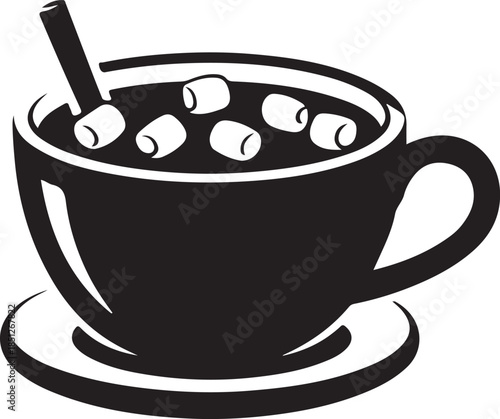 Delicious hot chocolate with fluffy marshmallows in a cozy mug