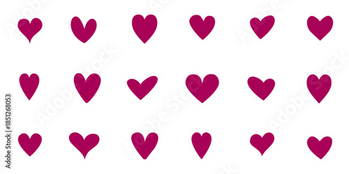 Minimalist pink heart grid pattern on white background for February 14th Valentine, geometric linear composition with simple romantic stripes, basic love element for Galentine wedding celebration.