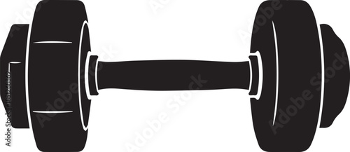 Dumbbell silhouette for fitness and weightlifting on transparent background exercise