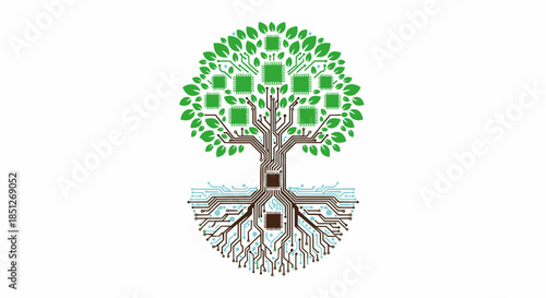 Tree of Life Green Technology Sustainability Vector