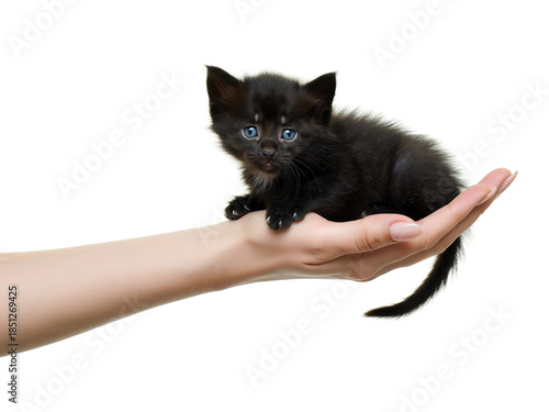 A Kitten In A Woman's Palm
