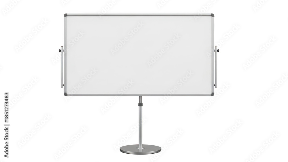 Fototapeta premium Whiteboard on stand isolated on transparent background