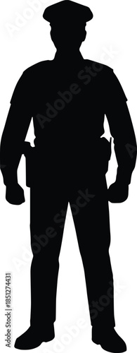 police silhouette human figure law enforcement profession vector