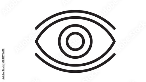 Simple black line art of an eye perfect for design on transparent background silhouette