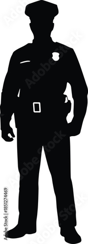 police officer silhouette vector icon uniform law enforcement
