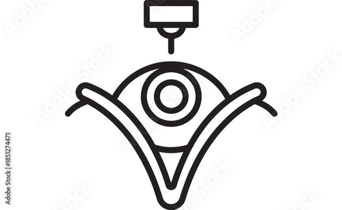 Line art eye scan with a focused beam perfect for digital projects on transparent background silhouette