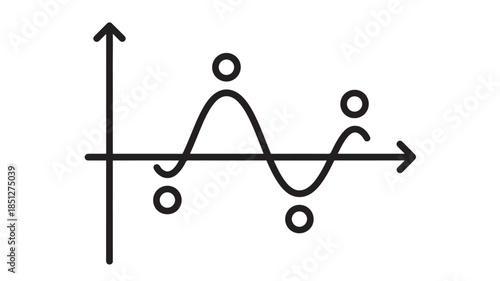 Waveform graphic with circles and axis lines ideal for science on transparent background silhouette