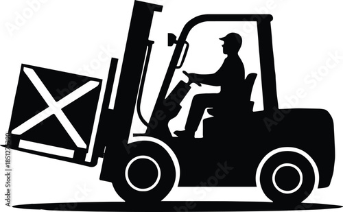 forklift vector illustration for warehouse operations and cargo logistics