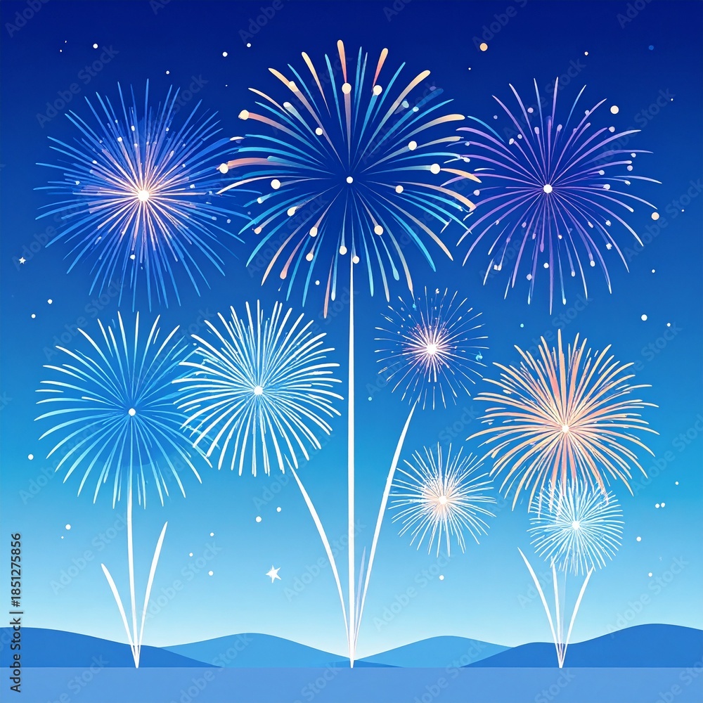 Naklejka premium fireworks in the night sky