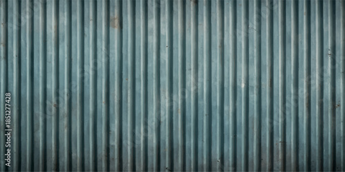Seamless blue and silver abstract metal background with a corrugated steel texture featuring industrial gray striped lines and a metallic surface pattern for a modern wall wallpaper design