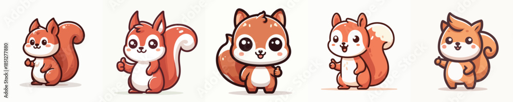 Fototapeta premium cute squirrel vector giving thumbs up