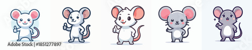 cute mouse vector giving thumbs up