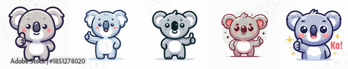 cute koala vector giving thumbs up