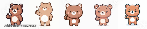 cute bear vector giving thumbs up