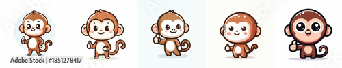 cute monkey vector giving thumbs up