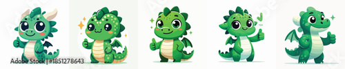 cute dragon vector giving thumbs up