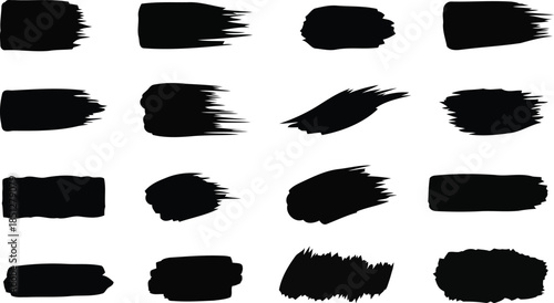 Different shapes and styles of brush strokes