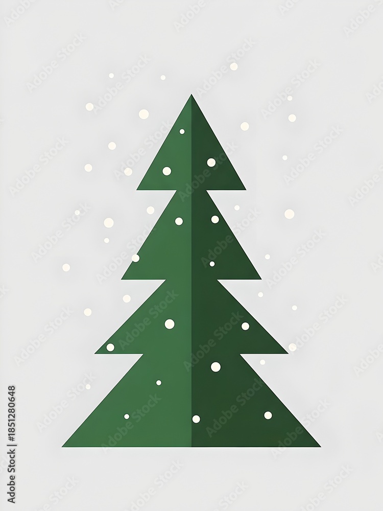 Fototapeta premium Elegant Minimalist Christmas Tree Card 