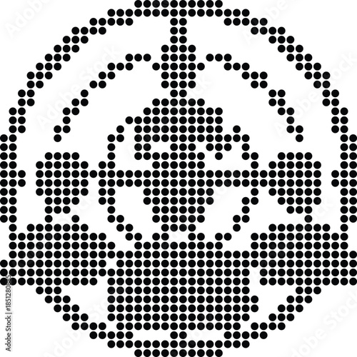 Intricate Skull Dotwork Design, Detailed Macabre Art, Gothic Vector Illustration