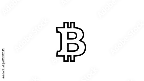 Bitcoin symbol logo isolated on white background, digital currency icon, cryptocurrency concept