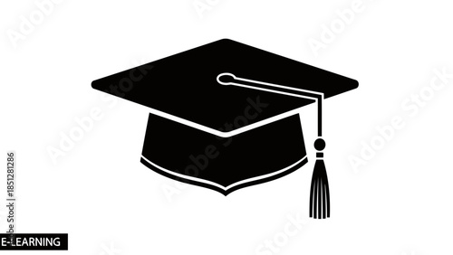 Graduation cap on white background, symbol of academic achievement and education, isolated.