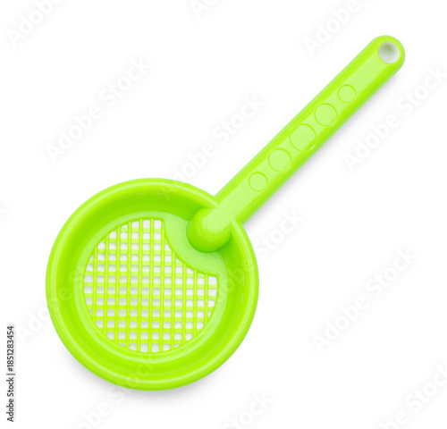 Tableau sur toile Plastic sifter isolated on white, top view. Children's beach toy