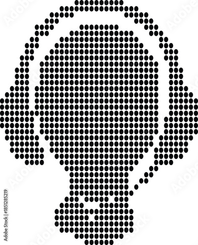 Halftone Dog Portrait Vector Illustration, Pet Animal Graphic Design, Canine Artwork