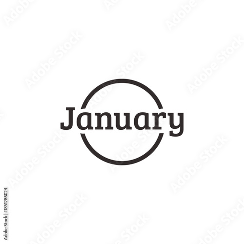 January Minimal Typography Logo