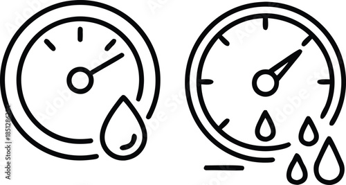 Black and white clock face with numbers showing time in a simple vector illustration