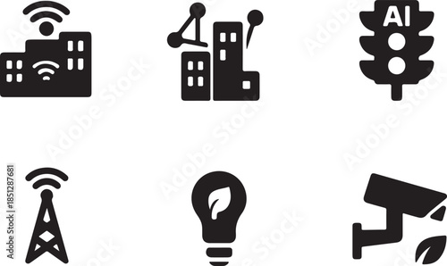 Symbols of modern technology and innovation