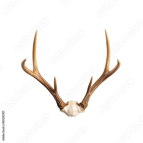 Antlers Displayed on a White Background Showcasing Their Natural Shape and Te...